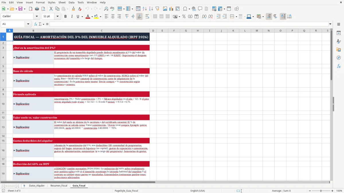 Captura 3: pestaña Guia_Fiscal - Plantilla Excel amortización del 3 por ciento del inmueble alquilado excel